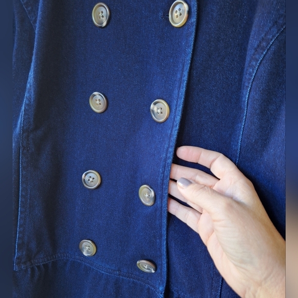 Lemon Way Womens Wonder Stretch Peplum Hem Denim Jacket Size XL - Picture 4 of 8